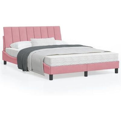 VIDAXL Cadre de lit en Velours Rose - Lit VIDAXL Cadre de lit en Velours Rose - Lit