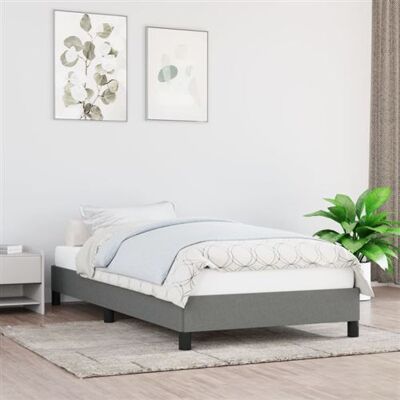 vidaXL Cadre de lit en tissu gris foncé 80x200 cm - Cadre de lit vidaXL Cadre de lit en tissu gris foncé 80x200 cm - Cadre de lit