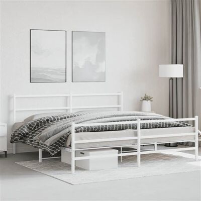 vidaXL Cadre de lit en métal avec tête et pied - 200x200 cm vidaXL Cadre de lit en métal avec tête et pied - 200x200 cm