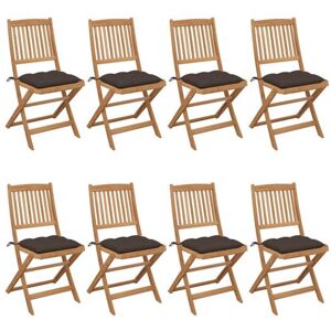 vidaXL Chaises pliables de jardin lot de 8 avec coussins Bois d'acacia3075044 vidaXL Chaises pliables de jardin lot de 8 avec coussins Bois d'acacia3075044
