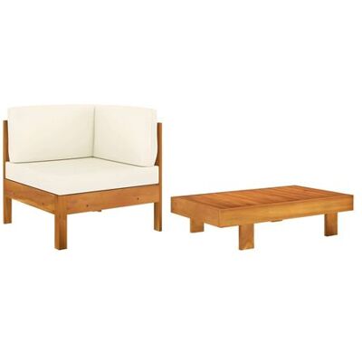 Ensemble de Mobilier de Jardin vidaXL - Bois d'Acacia, Coussins, Toute l'année Ensemble de Mobilier de Jardin vidaXL - Bois d'Acacia, Coussins, Toute l'année