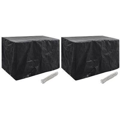 vidaXL Housses de salon de jardin 2 pcs 8 œillets 140x70x90 cm279128 Noir vidaXL Housses de salon de jardin 2 pcs 8 œillets 140x70x90 cm279128 Noir