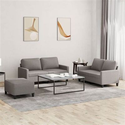 Ensemble de 3 Canapés vidaXL Taupe Tissu Durable Ensemble de 3 Canapés vidaXL Taupe Tissu Durable