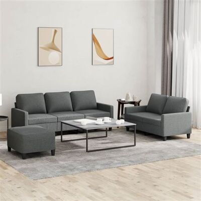 Ensemble de Canapés en Tissu Gris Foncé vidaXL - Mobilier Salon Ensemble de Canapés en Tissu Gris Foncé vidaXL - Mobilier Salon
