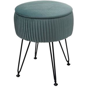 Tabouret multifonction avec rangement - Tissu effet velours - Vert, Noir - Sgabello Tabouret multifonction avec rangement - Tissu effet velours - Vert, Noir - Sgabello