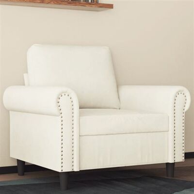 vidaXL Fauteuil en Velours Crème vidaXL Fauteuil en Velours Crème