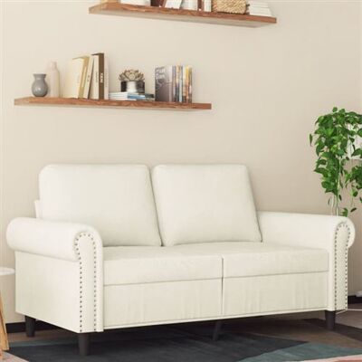 Canapé 2 Places Velours Crème 120cm - Sofa Canapé 2 Places Velours Crème 120cm - Sofa