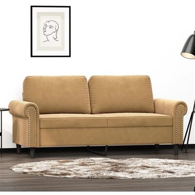 Vidaxl Canapé 2 Places en Velours - Mobilier Marron Moderne Vidaxl Canapé 2 Places en Velours - Mobilier Marron Moderne