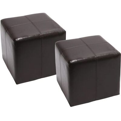 Ensemble Mendler Onex 2 Poufs - Moderne Cuir - 36x36x36cm Ensemble Mendler Onex 2 Poufs - Moderne Cuir - 36x36x36cm