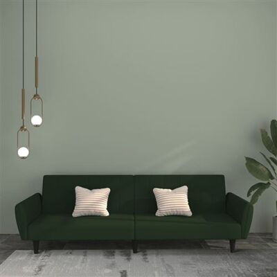 vidaXL Canapé-Lit Vert Velours 2 Places - Canapé-Lit vidaXL Canapé-Lit Vert Velours 2 Places - Canapé-Lit