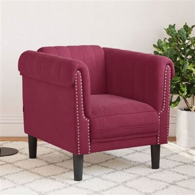 VidaXL Fauteuil Velours Rouge Bordeaux - Canapé/Chaise VidaXL Fauteuil Velours Rouge Bordeaux - Canapé/Chaise