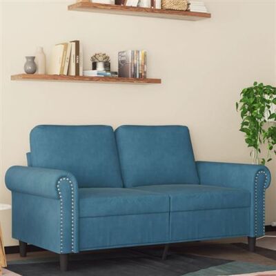 Canapé Velours Bleu 2 Places VidaXL - Canapé Canapé Velours Bleu 2 Places VidaXL - Canapé