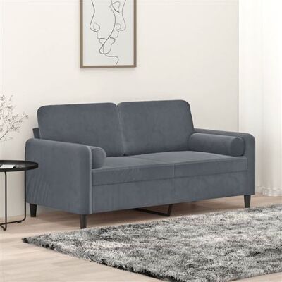 Canapé velours gris foncé 2 places vidaxl - Canapé Canapé velours gris foncé 2 places vidaxl - Canapé