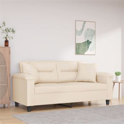 Canapé 2 places en microfibre beige Vidaxl Canapé 2 places en microfibre beige Vidaxl