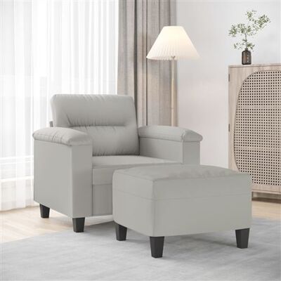 Fauteuil avec repose-pieds vidaXL - Gris Clair - Sofa Armchair with Footstool Fauteuil avec repose-pieds vidaXL - Gris Clair - Sofa Armchair with Footstool