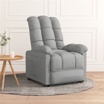 vidaXL Fauteuil Relax Tissu Gris Clair - Fauteuil Reclinable vidaXL Fauteuil Relax Tissu Gris Clair - Fauteuil Reclinable