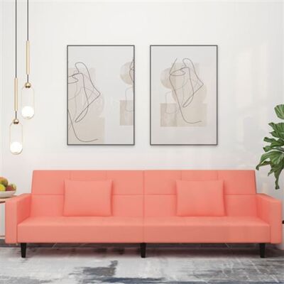 vidaXL Canapé-lit velours rose 2-en-1 vidaXL Canapé-lit velours rose 2-en-1