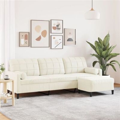 Canapé Velours 3 Places Vidaxl 210cm avec Ottoman - Canapé Canapé Velours 3 Places Vidaxl 210cm avec Ottoman - Canapé