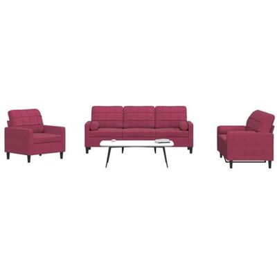 vidaXL Ensemble de Canapés 3 Pièces avec Coussins et Rembourrages - Ensemble de Canapés vidaXL Ensemble de Canapés 3 Pièces avec Coussins et Rembourrages - Ensemble de Canapés