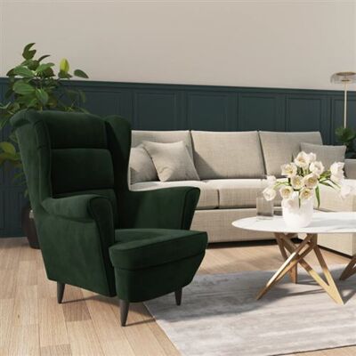 fauteuil vidaXL Vert Vert Foncé en Velours - Fauteuil en Velours au Style Rétro fauteuil vidaXL Vert Vert Foncé en Velours - Fauteuil en Velours au Style Rétro