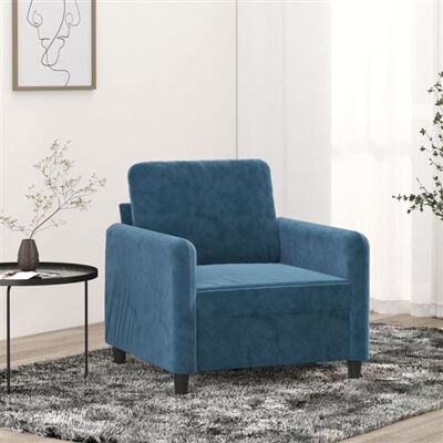 vidaXL Fauteuil en Velours Bleu vidaXL Fauteuil en Velours Bleu