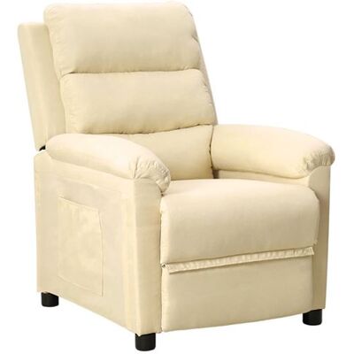 Fauteuil Vidaxl Altro - Tissu Crème - Reclinable 3 Positions Fauteuil Vidaxl Altro - Tissu Crème - Reclinable 3 Positions