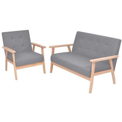 Ensemble de Canapés Tissu Gris Clair vidaXL 2 Pièces - Mobilier Salon Ensemble de Canapés Tissu Gris Clair vidaXL 2 Pièces - Mobilier Salon