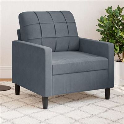 vidaXL Fauteuil Gris foncé 60 cm Velours4007605 Gris vidaXL Fauteuil Gris foncé 60 cm Velours4007605 Gris