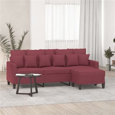 Canapé rouge 3 places VIDAXL avec repose-pied - Canapé Canapé rouge 3 places VIDAXL avec repose-pied - Canapé