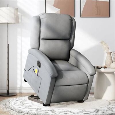 Chaise de massage électrique avec levage - Gris clair - vidaXL - Fauteuil relax Chaise de massage électrique avec levage - Gris clair - vidaXL - Fauteuil relax