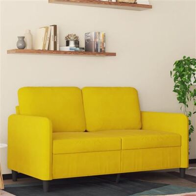 vidaXL - Canapé à 2 Places en Velours Jaune - Canapé vidaXL - Canapé à 2 Places en Velours Jaune - Canapé