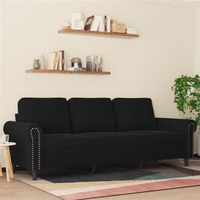 Canapé 3 places en velours noir - Sofa Canapé 3 places en velours noir - Sofa
