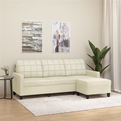 Canapé 3 places en tissu et faux cuir vidaXL - Canapé Canapé 3 places en tissu et faux cuir vidaXL - Canapé