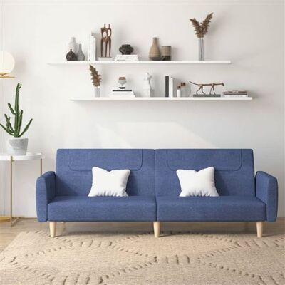 vidaXL Canapé-lit bleu 2 en 1 - Mobilier de salon vidaXL Canapé-lit bleu 2 en 1 - Mobilier de salon