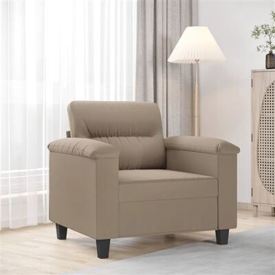 vidaXL Fauteuil - Tissu en microfibre taupe - 90x77x80 cm vidaXL Fauteuil - Tissu en microfibre taupe - 90x77x80 cm