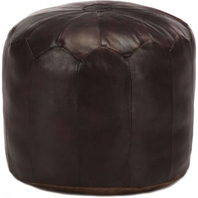 vidaXL Pouf 40 x 35 cm Marron foncé Cuir véritable de chèvre248130 Marron foncé vidaXL Pouf 40 x 35 cm Marron foncé Cuir véritable de chèvre248130 Marron foncé