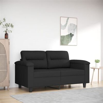 Canapé 2 places en microfibre noir vidaXL - Canapé Canapé 2 places en microfibre noir vidaXL - Canapé