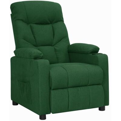 vidaXL Fauteuil inclinable Vert foncé Tissu Vert vidaXL Fauteuil inclinable Vert foncé Tissu Vert