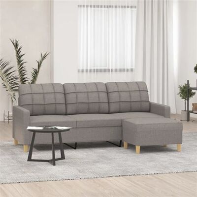 Canapé 3 Places avec Pouf - Taupe Gris - Sofa Canapé 3 Places avec Pouf - Taupe Gris - Sofa