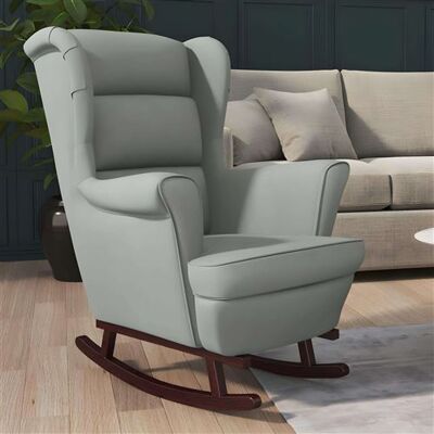 Maisonchic Modèle - Fauteuil à bascule en velours gris clair - Mobilier Maisonchic Modèle - Fauteuil à bascule en velours gris clair - Mobilier