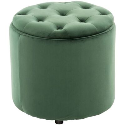 Pouf repose-pieds Pantin en velours avec espace de rangement , Vert Vert Pouf repose-pieds Pantin en velours avec espace de rangement , Vert Vert