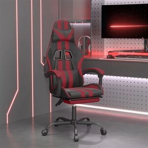 vidaXL Chaise de jeu avec repose-pied Noir/rouge bordeaux Similicuir Noir vidaXL Chaise de jeu avec repose-pied Noir/rouge bordeaux Similicuir Noir