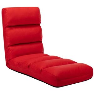 vidaXL Fauteuil Pliable en Similicuir Rouge - Fauteuil de Sol vidaXL Fauteuil Pliable en Similicuir Rouge - Fauteuil de Sol