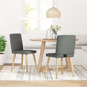 Vidaxl - Chaises de salle à manger - Tissu gris foncé - 2 pièces Vidaxl - Chaises de salle à manger - Tissu gris foncé - 2 pièces