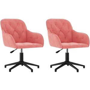 VIDAXL Chaises de salle à manger pivotantes roses - Chaises de salle à manger VIDAXL Chaises de salle à manger pivotantes roses - Chaises de salle à manger