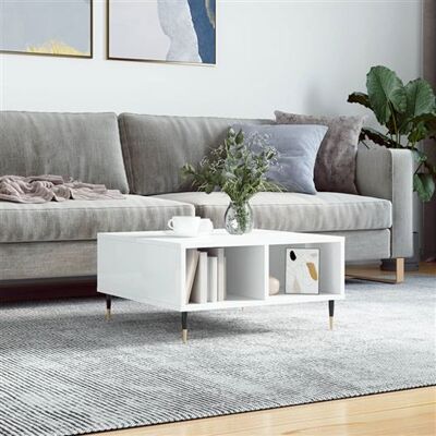 vidaXL Table de salon en blanc brillant - 60x60x30 cm vidaXL Table de salon en blanc brillant - 60x60x30 cm
