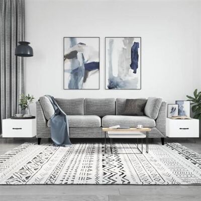 vidaXL Table Basse Blanc Brillant 50x50x40 cm - Table de café vidaXL Table Basse Blanc Brillant 50x50x40 cm - Table de café