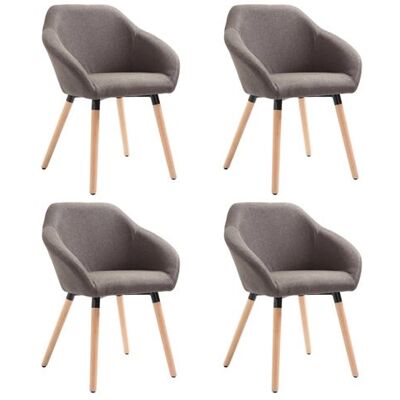 vidaXL Chaises de salle à manger 4 pcs Taupe Tissu Taupe vidaXL Chaises de salle à manger 4 pcs Taupe Tissu Taupe