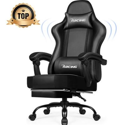 Chaise De Bureau,Fauteuil De Bureau,Chaise Gaming ,Fauteuil Gaming Ergonomique,Avec Dossier Réglable À 170°,Cuir Noir Chaise De Bureau,Fauteuil De Bureau,Chaise Gaming ,Fauteuil Gaming Ergonomique,Avec Dossier Réglable À 170°,Cuir Noir