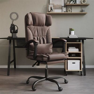 MAISONCHIC - Chaise de bureau inclinable - Aspect cuir marron MAISONCHIC - Chaise de bureau inclinable - Aspect cuir marron